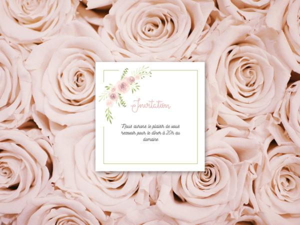 Invitation mariage florale Rose & Quentin